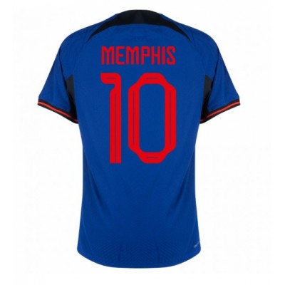 Echipament fotbal Olanda Memphis Depay #10 Tricou Deplasare Mondial 2022 maneca scurta